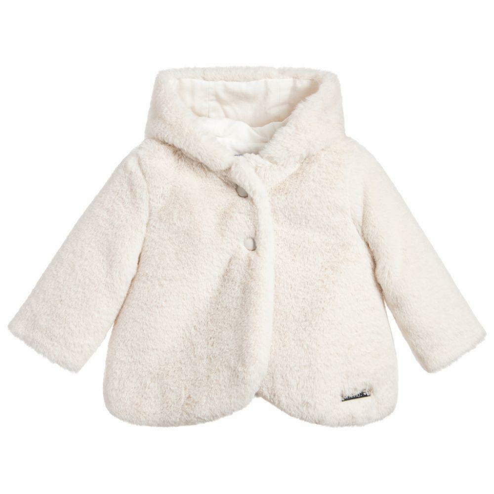 Mayoral Baby Ivory Faux Fur Coat 🐇🦢 - Picture 1 of 4